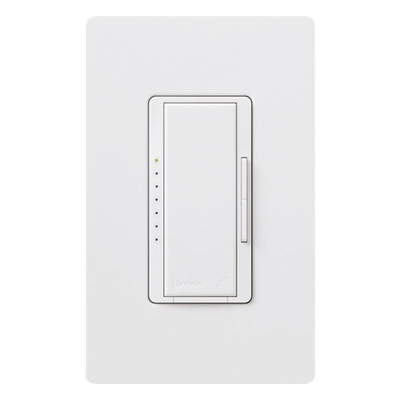 Atenuador de pared Maestro RF PRO de 120 V, 250 W en LED o 500 W incandescente, fase seleccionable y neutro opcional, para RadioRA 2, RA2 Select y RadioRA 3
