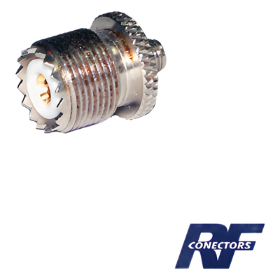 Adaptador en Línea de Conector SMA Hembra a UHF Hembra (SO-239), Níquel/ Oro/ Teflón.