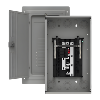 Centro de carga trifásico 3 Fases, 4 Hilos para interruptores QP, de 12 polos – 24 circuitos, 120/240vca, Barras de aluminio 100 Amp, Nema 1, uso interior. Incluye tapa.