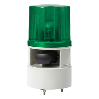 Luces de advertencia color Verde con sirena incorporada con 5 tonos máx. 105 dB en 110 VCA