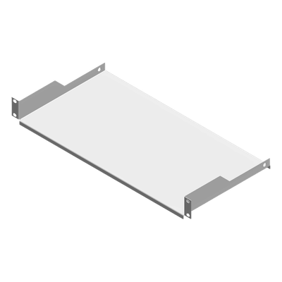 Charola para Rack Blanca de 19″ de 2 postes, 23 cm de Profundidad, 1 Unidad de rack