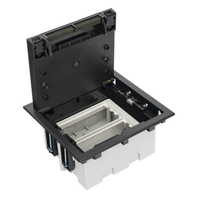 Caja Para Instalación en Piso Falso para Voz, Datos o Contactos Eléctricos / Capacidad para 2 Módulos / Espacio Embellecedor en la Tapa / Profundidad Ajustable de 90 a 120 mm (3.54 a 4.72 pulgadas) / Los Módulos se Adquieren Aparte / (SF210/14CY)