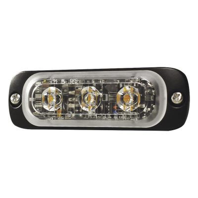 Luz Auxiliar de 3 LED, Ambar, Lente Transparente, SAE
