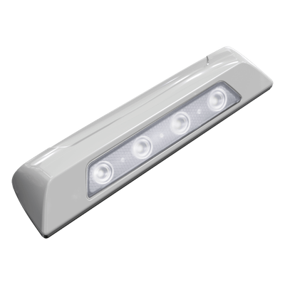 Luz Auxiliar de Escena de 4 LED, Blanco, Lente Transparente, Bisel Blanco