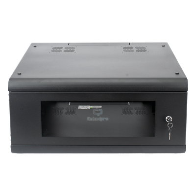 Gabinete de Pared con Puerta de Cristal Templado, 635mm de Profundidad, 4U Rack de 19», Acero Reforzado