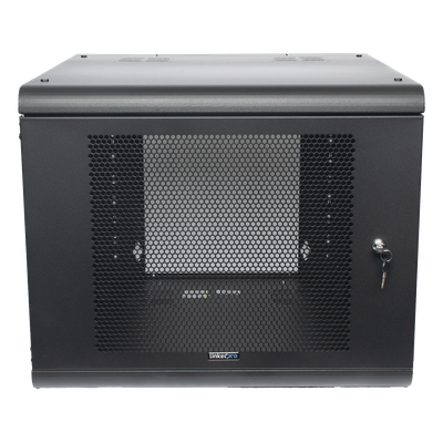 Gabinete de Pared con Puerta Perforada, 635mm de Profundidad, 9U Rack de 19 in, Acero Reforzado