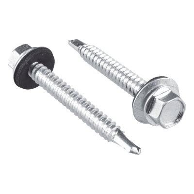 Tornillo – Pija cabeza hexagonal con rondana y punta de broca  #14 x 1-1/4″, 50 piezas.