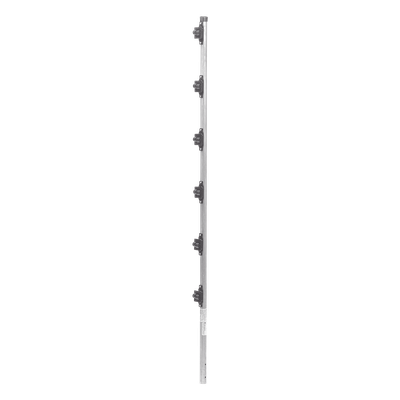 Poste con 6 Aisladores de PASO para Cerca Electrificada. Tubo Galva. de 1.4m, cal. 18 de 1″ Diam. (Sin pintar).