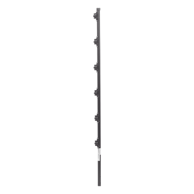 Poste con 6 Aisladores de PASO para Cerca Electrificada. Tubo Galva. de 1.4m, cal. 18 de 1″ Diam. + Pintura Negra.