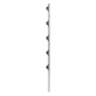 Poste de Paso de 1.2m para Cerca Electrificada de PTR Cuadrado de Aluminio de 1″ de lado con 5 Aisladores Instalados.