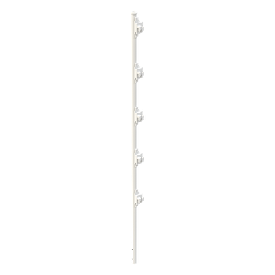 Poste con 5 Aisladores de PASO para Cerca Electrificada. Tubo Galvanizado de 1.2m, cal. 18 de 1″ Diam. + Pintura Blanca Aplicación en Polvo.