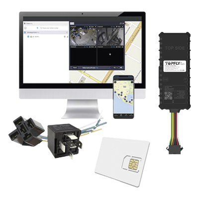 Kit Dispositivo TLW26BL para localización para vehículos / Conectividad 4G LTE y BLE 5.0 / Diferentes tipos de notificaciones / Corte y restablecimiento de energía / Relay + EPCOMGPSANUAL + SIM500MB2Y