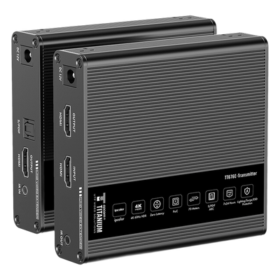 Kit Extensor HDMI para distancias de 70 metros / Resolución 4K x 2K@ 60 Hz/ Cat 6, 6a y 7 / IPCOLOR / CERO LATENCIA / SIN COMPRIMIR / Uso 24/7 / Puerto S/PDIF / Salida Loop / Alimente solo el Tx (PoC) / Control IR