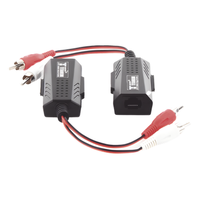 Balun Extensor de Audio Analogo Estereo RCA a RJ45 / Distancia 800 Metros (2625 Pies) / Cable CAT5-6 / Conector 100% Cobre / Protección TVS, Calidad Premium