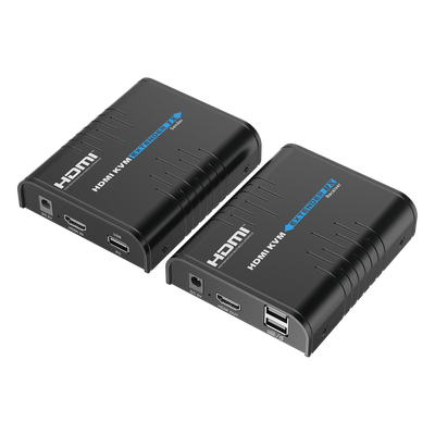 Kit extensor KVM (HDMI y USB) hasta 120 metros | Resolución 1080P @ 60 Hz | Soporta STP y UTP CAT6 | Soporta Switch Gigabit para control KVM múltiple | Soporta hasta 253 receptores | Transmite el Video y Controla tu DVR vía USB