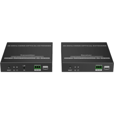 Kit extensor por fibra óptica | Hasta 40 kilómetros| 4K@60Hz | con IR | RS232