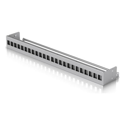UACC Rack Patch Panel Blank 24 Puertos – Panel Patch Keystone 1U con Barra de Gestión de Cables y Estética Uniforme