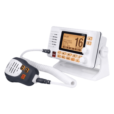 Radio Móvil Marino VHF / 25W RF / GPS Integrado / NMEA 2000 / DSC Clase D / IPX8 Sumergible / Blanco