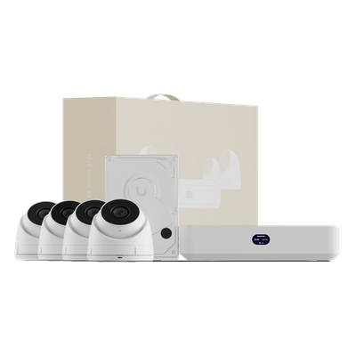 UniFi Protect UNVR Instant Kit – Solución Todo en Uno con NVR Instant, 4 Cámaras G5 Turret Ultra y Disco Duro de 1 TB para una Configuración Rápida y Sencilla