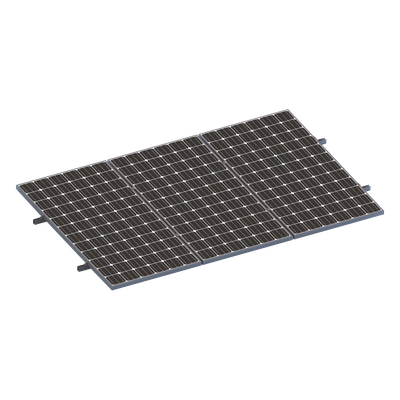 Kit De Minirieles Para Panel Solar Arreglo 1X3  Para Instalación Plano En Lámina