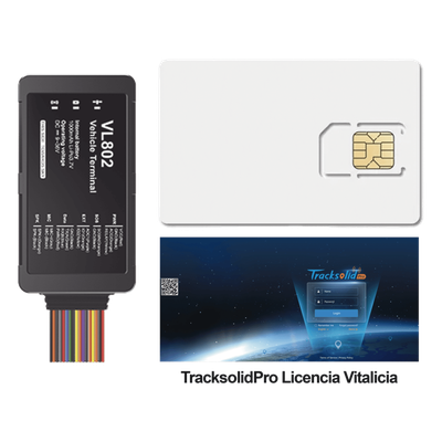 Kit localizador vehicular / 4G LTE / BLE / RS485 / Audio dos vias (requiere accesorios) / incluye SIM500MB2Y y Plataforma TrackSolidPro / Compatble con UL212 Sensor ultrasonico