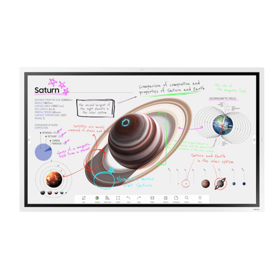 Pizarra Interactiva Digital / 55″ 4K UHD (3840×2160) / Touch IR 20 Puntos / Whiteboard 4 Usuarios Simultáneos / Tizen 9.0 / WiFi / VESA 400×400