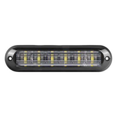 Luz Auxiliar Ultra Brillante  IP67 de 6 LEDs, Color Ambar/Claro, con mica transparente y bisel negro