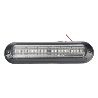 Luz Auxiliar Ultra Brillante  IP67 de 18 LEDs, Color Rojo/Azul/Ambar, con mica transparente y bisel negro