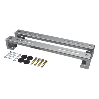 Base para minisplit para piso universal ajustable para capacidades de 1 a 3 toneladas con pernos deslizables y amortiguación