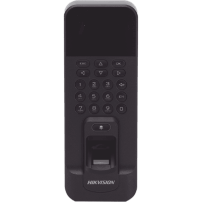 Biométrico WiFi de Acceso y Asistencia Compatible con APP Hik-Connect (P2P) / Lectura de Huella y Tarjetas EM / TCP/IP / 150,000 Eventos / Relevador para Chapa y Reportes de Asistencia